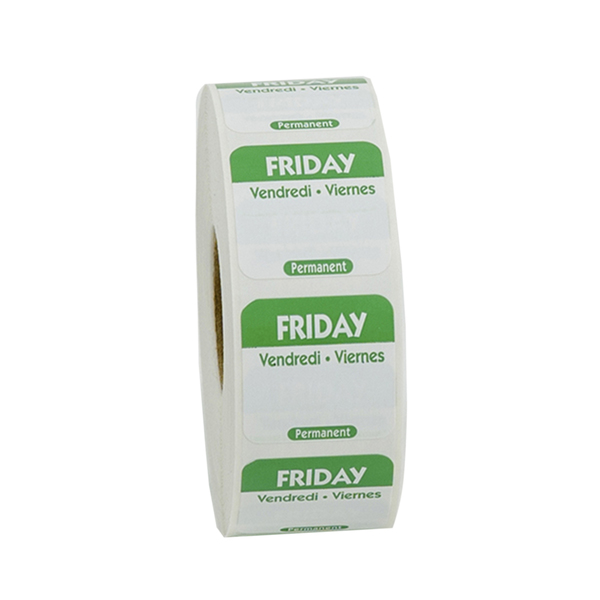 National Checking 1"x1" Trilingual Green Friday Permanent Label, PK1000 P105R